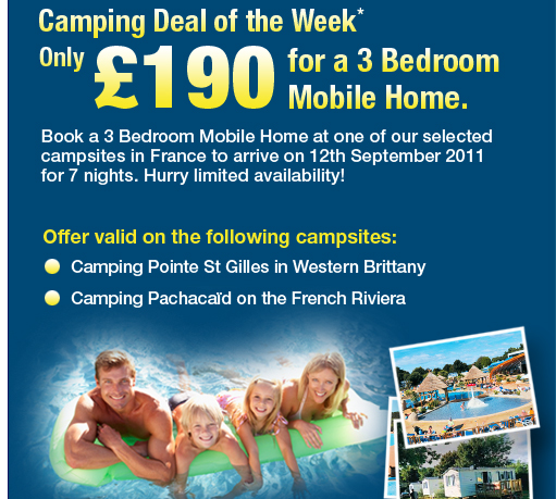Camping Deal of the Week* Only &pound;190 for a 3 Bedroom Mobile Home.