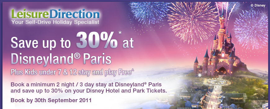 Save up to 30%* at Disneyland&reg; Paris Plus Kids under 7 & 12 stay and play Free^