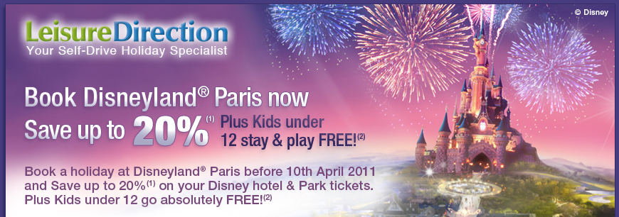 Book Disneyland&reg; Paris now - Save up to 20%* Plus Kids under 12 stay & play FREE!**