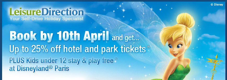 Book Disneyland&reg; Paris now - Save up to 25%* Plus Kids under 12 stay & play FREE!**