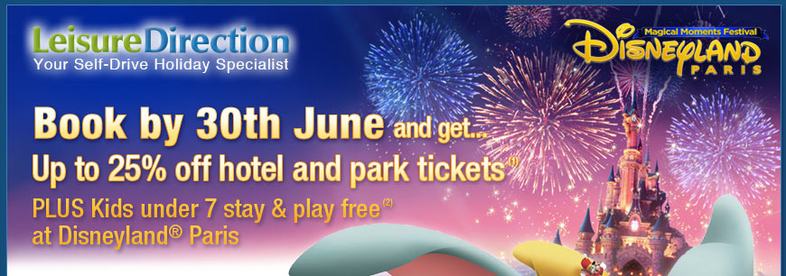 Book Disneyland&reg; Paris now - Save up to 25%* Plus Kids under 7 stay & play FREE!**